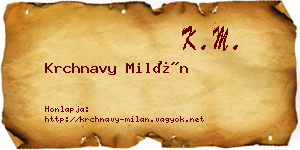 Krchnavy Milán névjegykártya